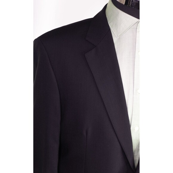 JOSEPH & FEISS jacket blazer sport coat 100% wool Solid Black 2 Button 42L - Picture 6 of 11